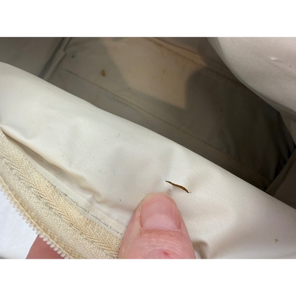 Mitzi Vintage Floral Tapestry Handbag Cream Faux Leather Trim Gold Medallion - Picture 10 of 13